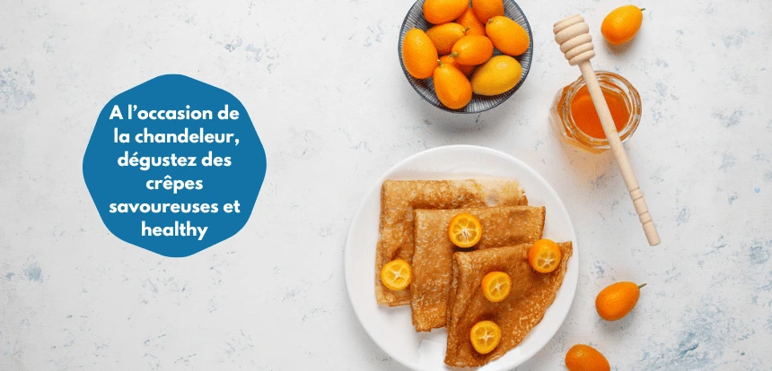 crêpes healthy accompagné avec du miel et des fruits